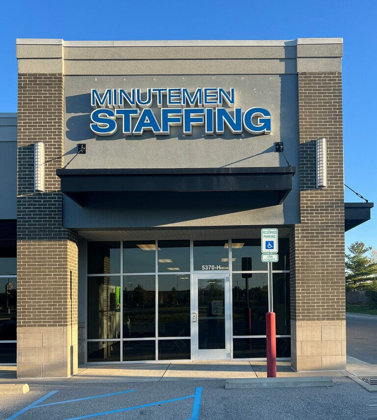 Minutemen Staffing's office on the southeast side of Indianapolis, Indiana